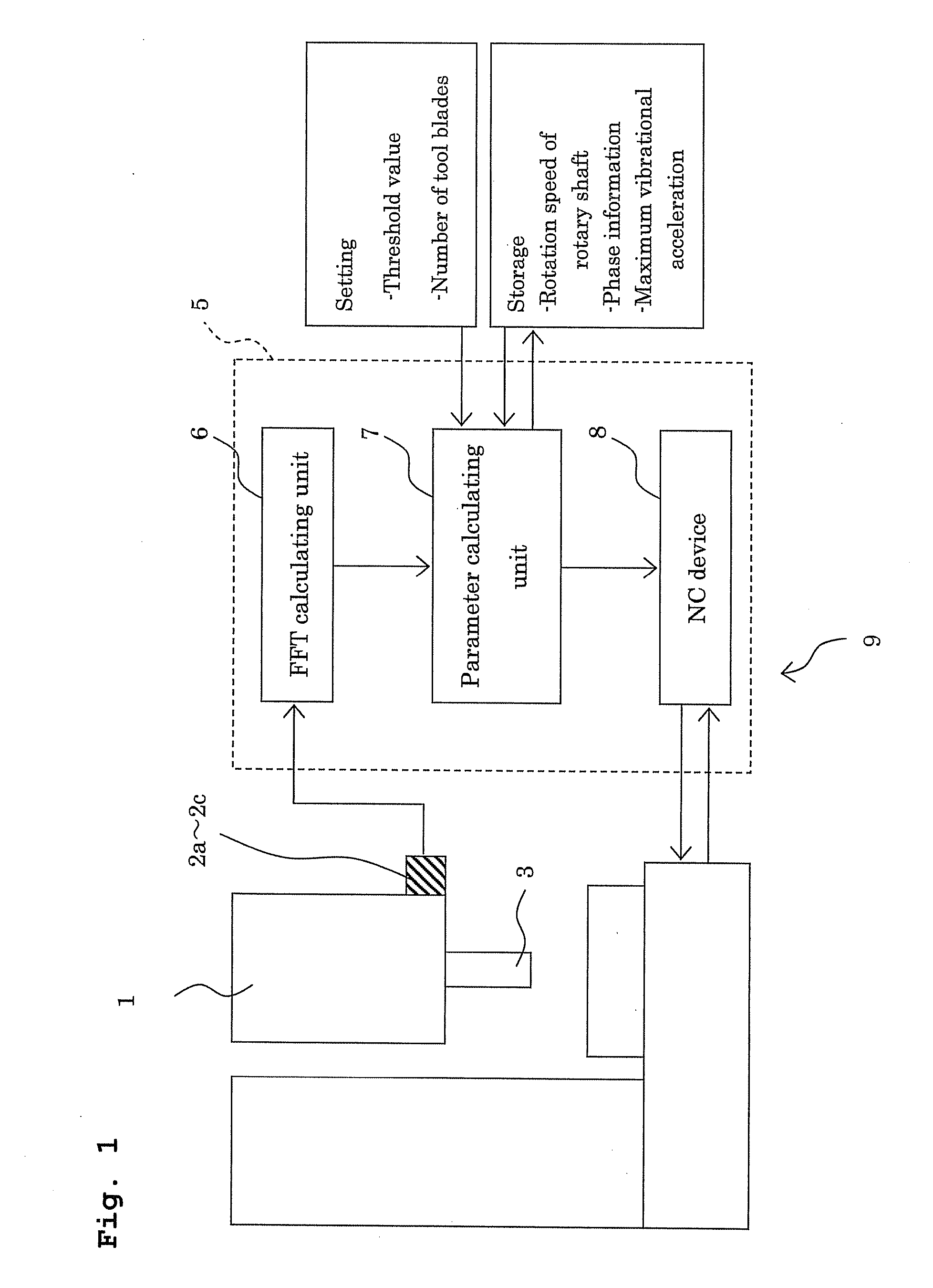 Vibration suppressing device for machine tool