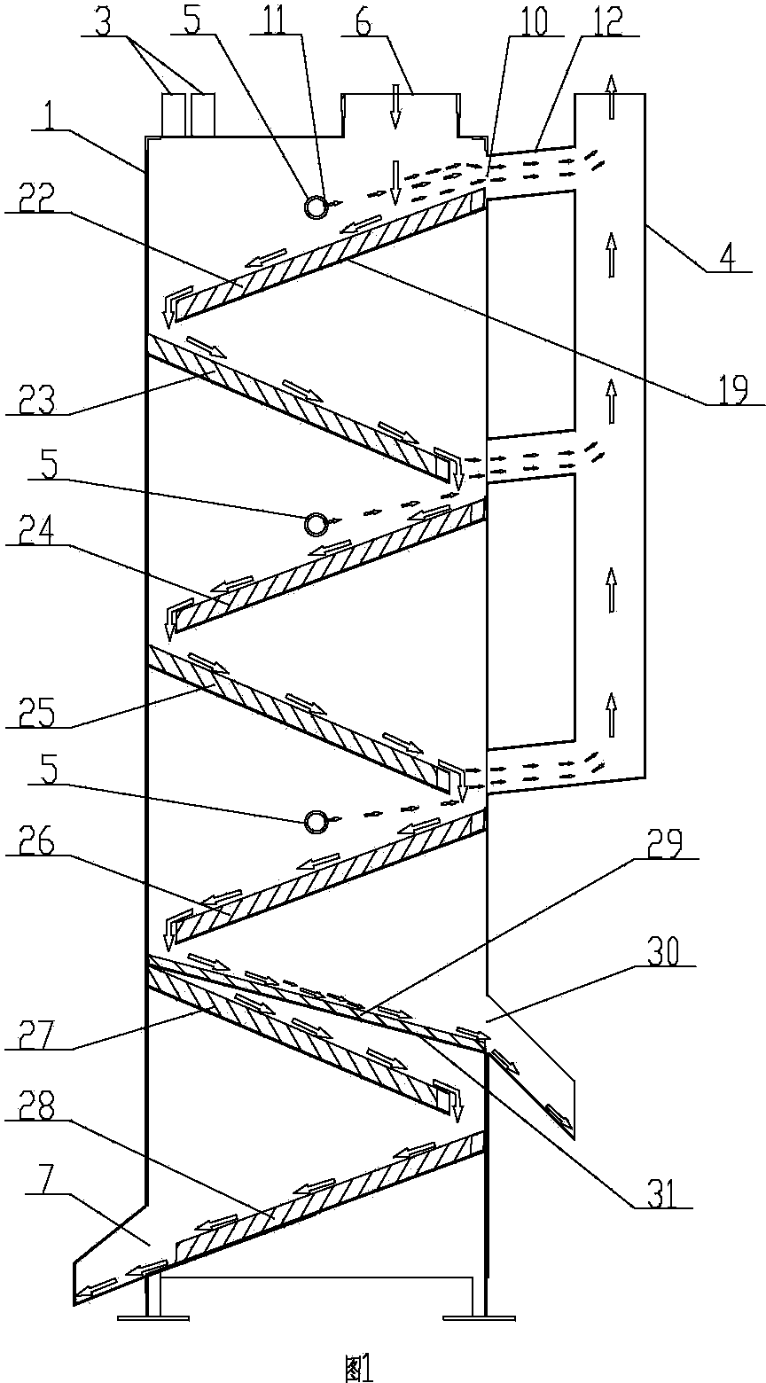 Moulding sand cooling dedusting tower as well as casting moulding sand processing device and method