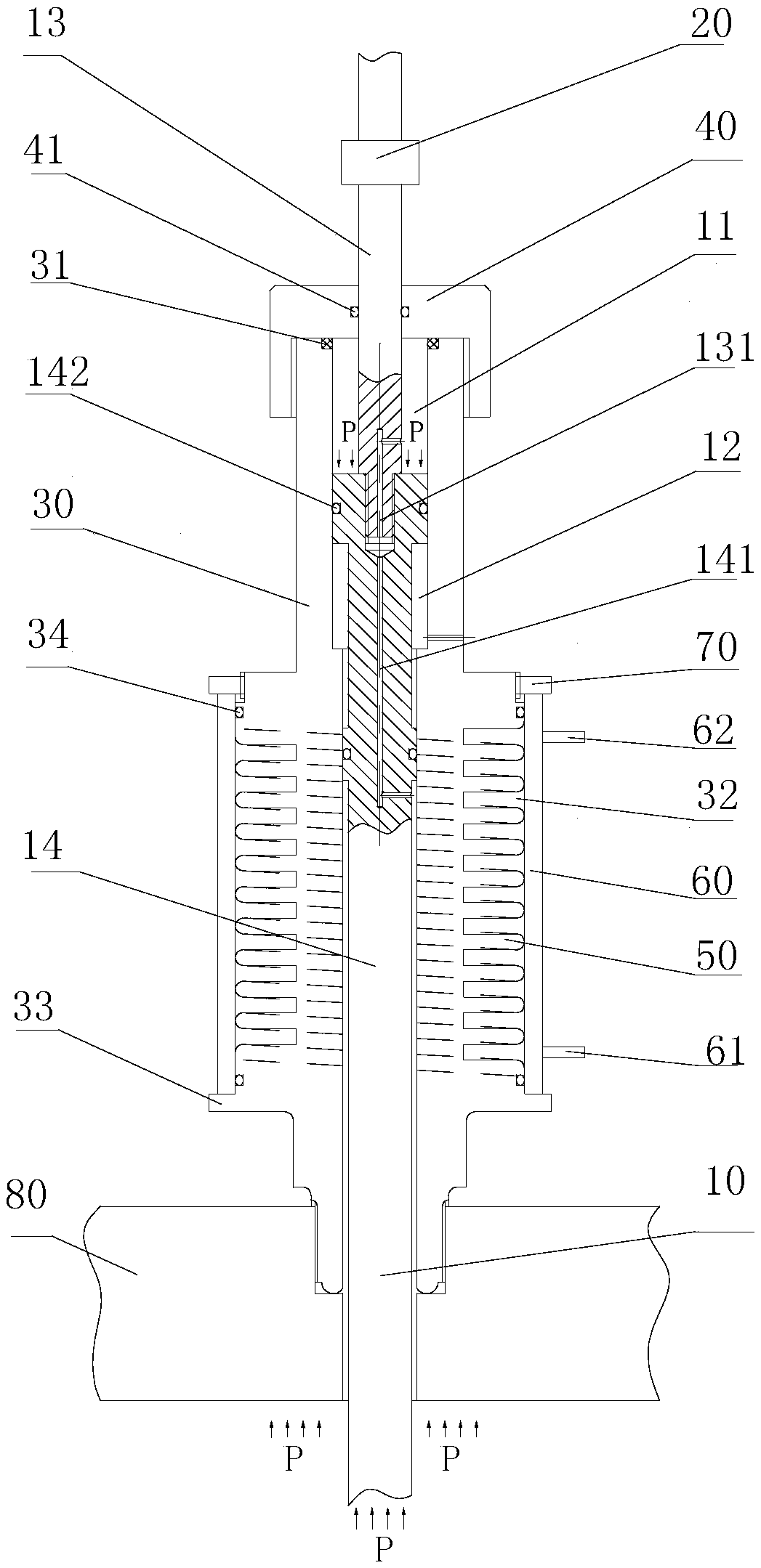 A stretchable dynamic sealing device for high temperature and high pressure environment