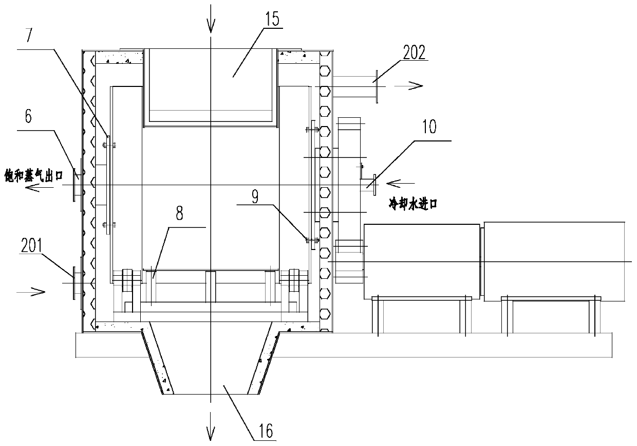 Equipment suitable for high-temperature molten material cooling and waste heat recycling