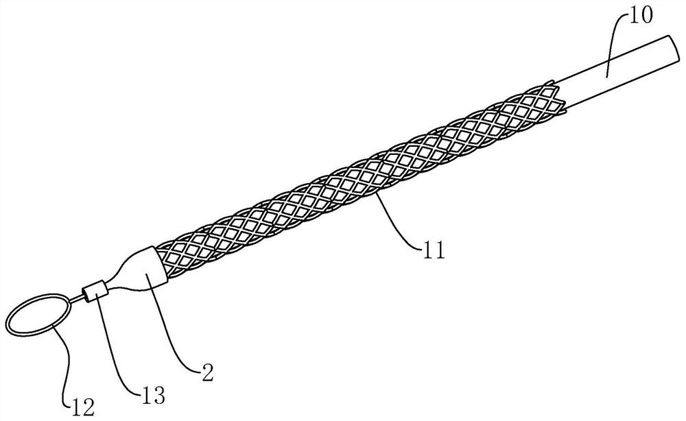 Net pulling sleeve for optical fiber cable