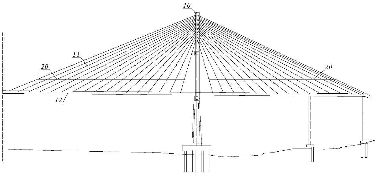 Lighting system of cable rope bearing bridge