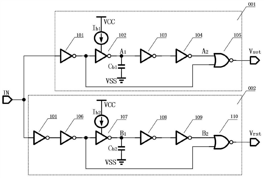 Anti-noise interference self-adaptive reset narrow pulse generation circuit