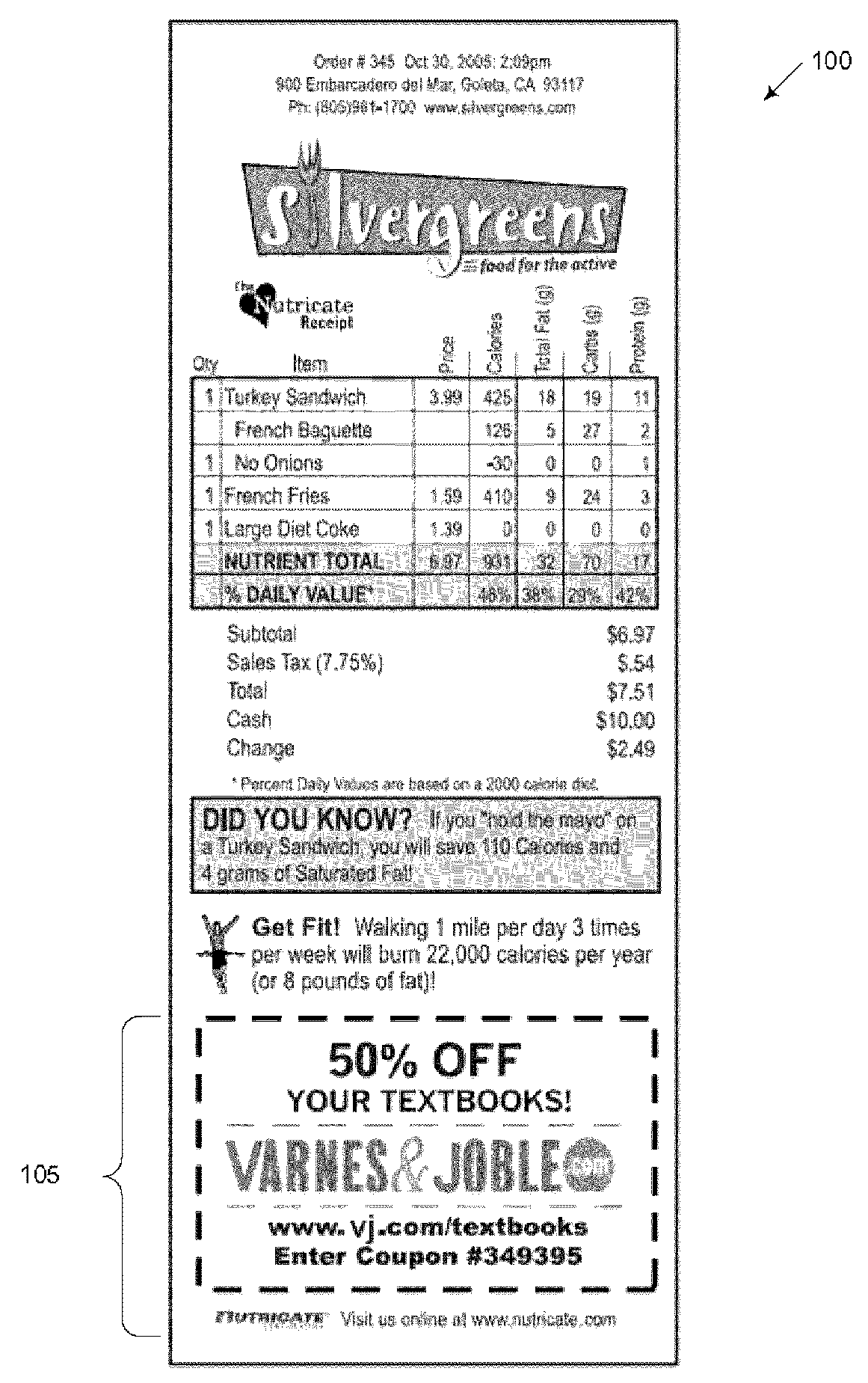 POS Receipt Bearing Real-Time Time/Geographic Advertisement