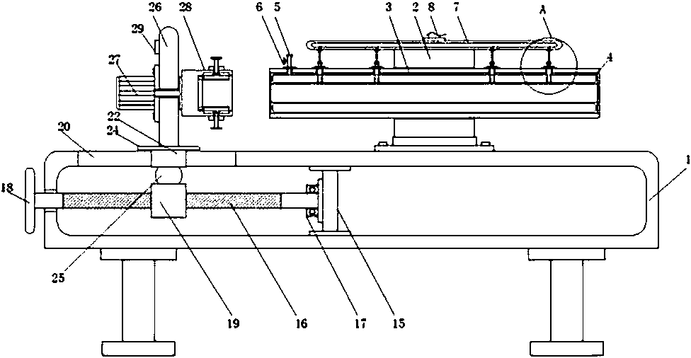 A device for applying butter to threaded grooves of screw rods