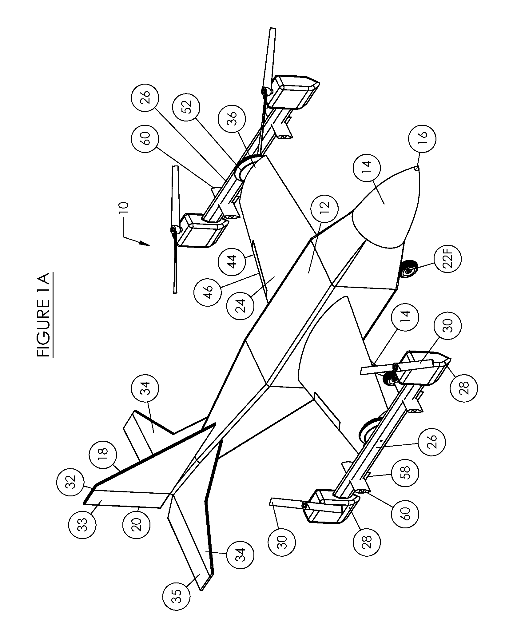 Aircraft with Wings and Movable Propellers