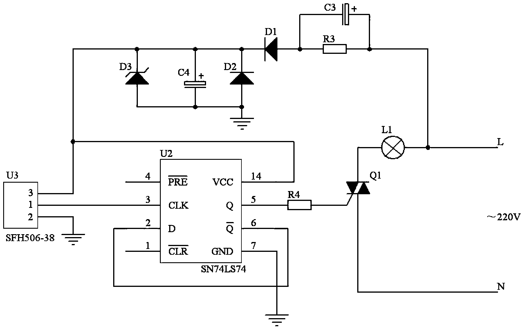 Infrared remote control lamp