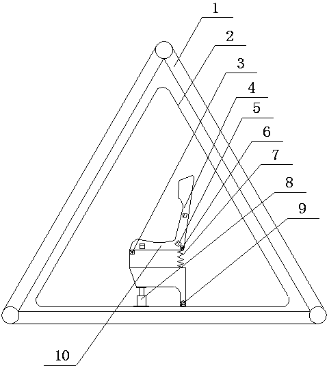 Triangular racing driver protection device