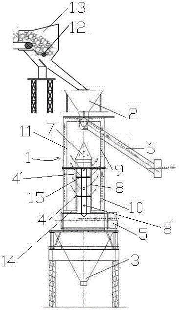 Vertical cooling and waste heat recovery furnace for sinters