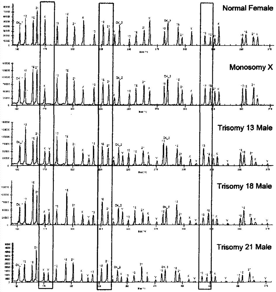 Method for detecting abnormal numbers of five chromosomes