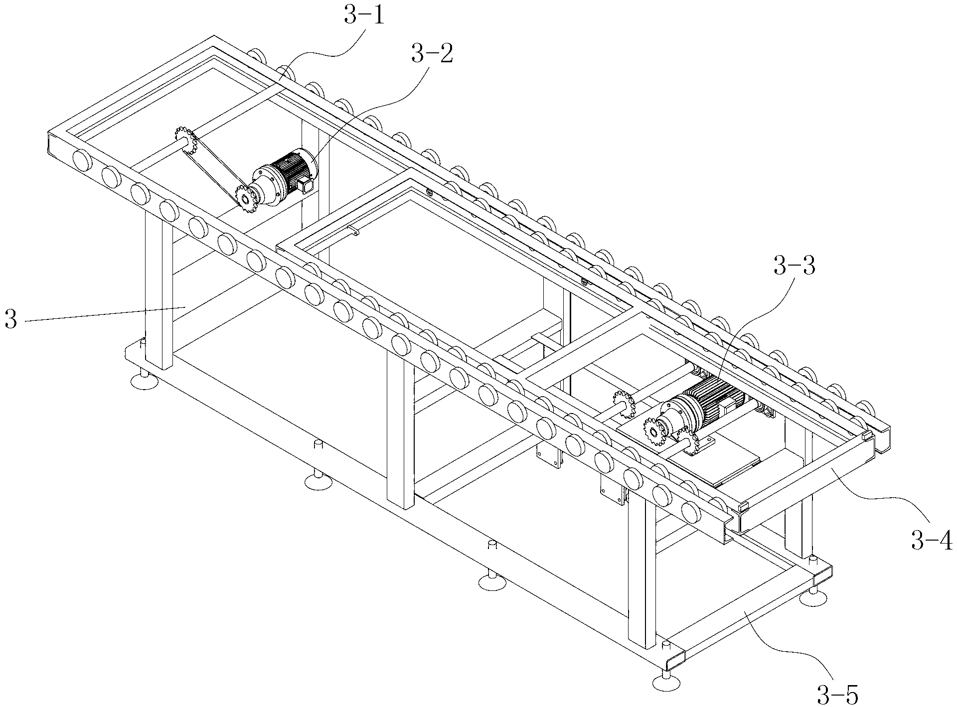 Brick discharging system of automatic production line of brick making machine