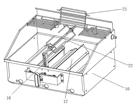 Barbecue stove with lifting barbecuing rod support