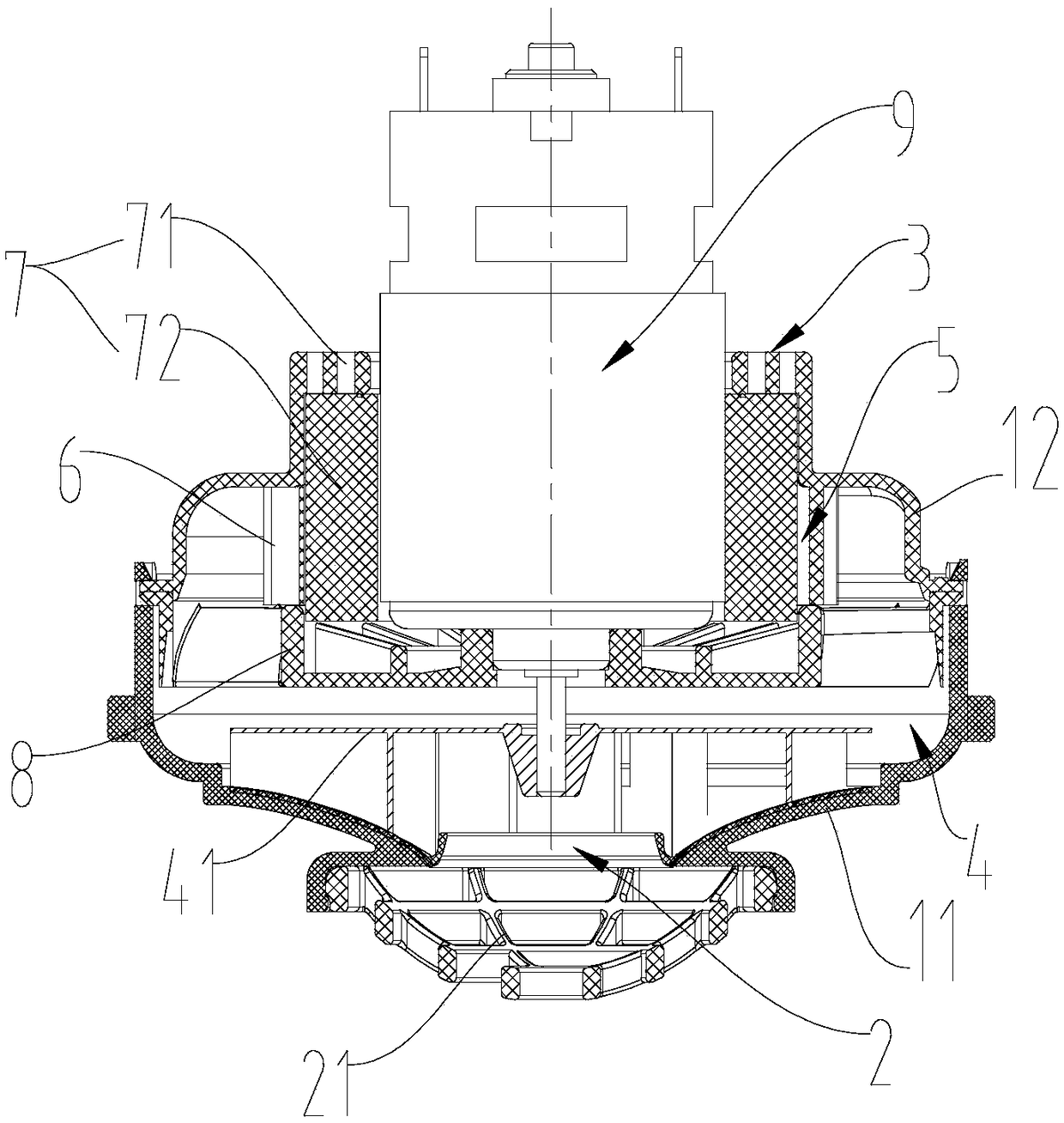 A motor noise reduction structure