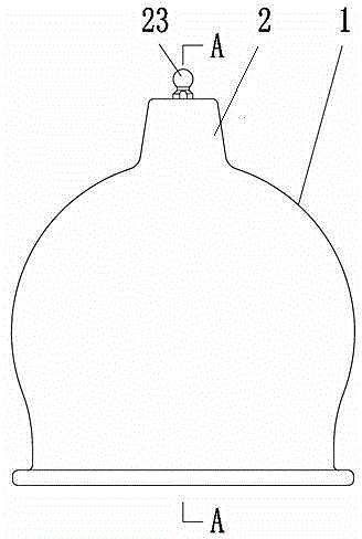 Integrated spring top pillar type one-way air valve vacuum cupping device