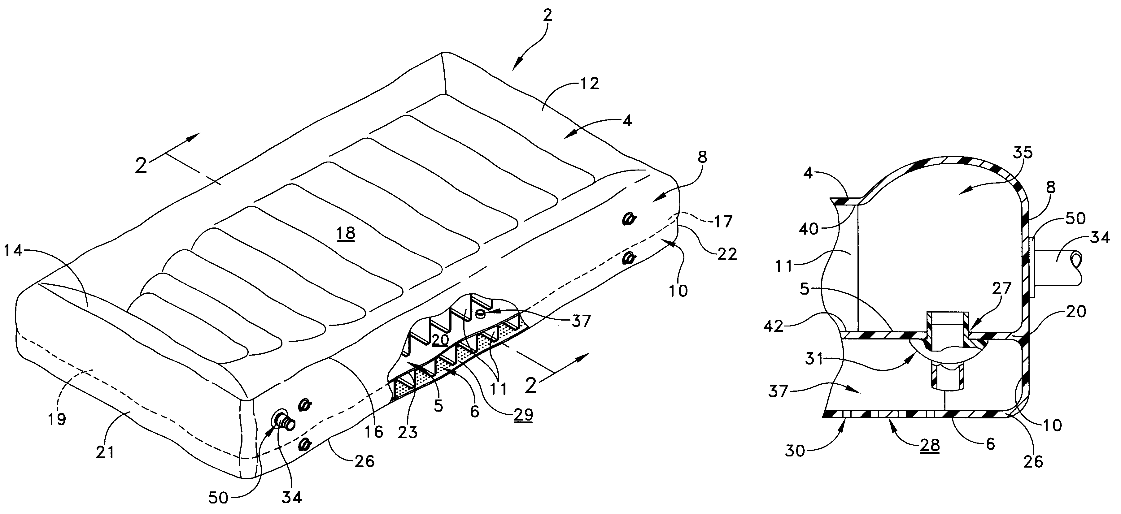 Double chambered air mattress