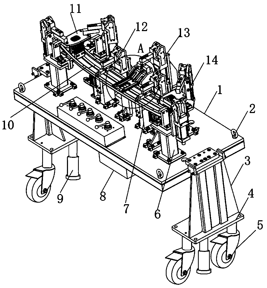 Movable bracket for mold machining workpiece and working method thereof