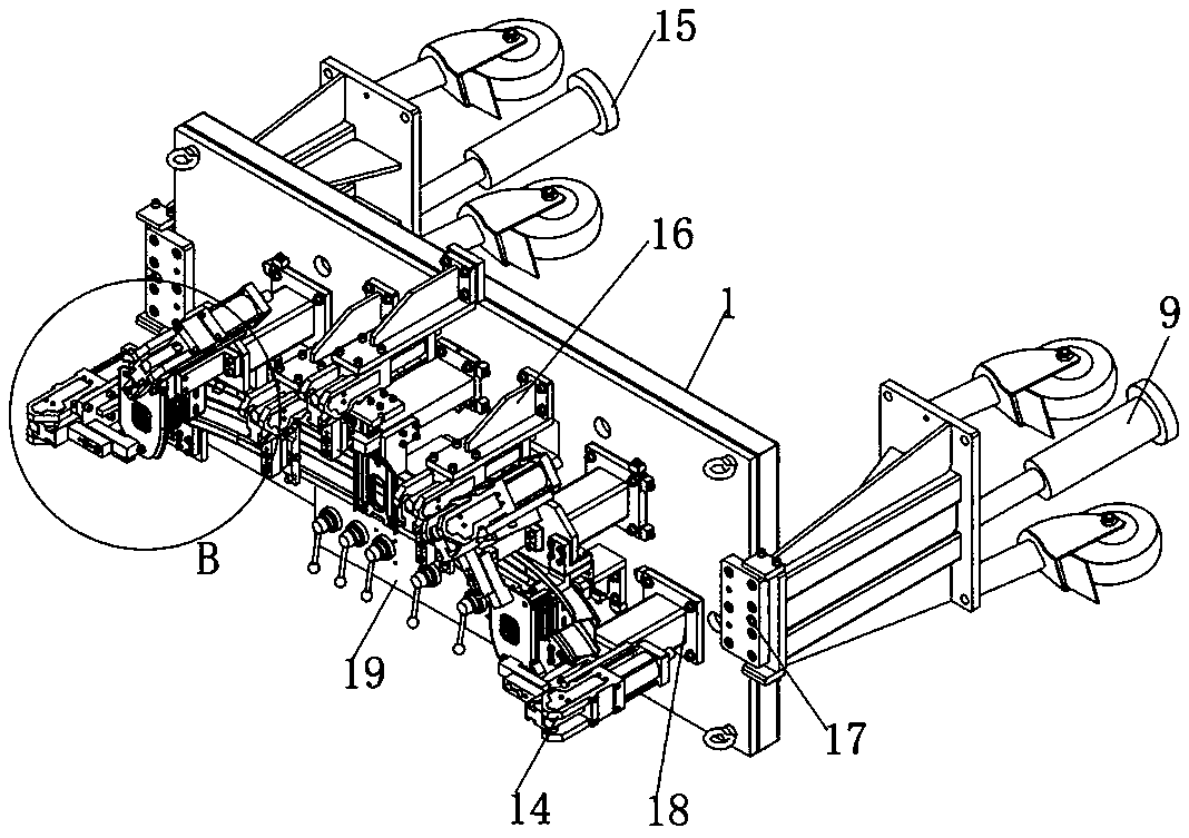 Movable bracket for mold machining workpiece and working method thereof