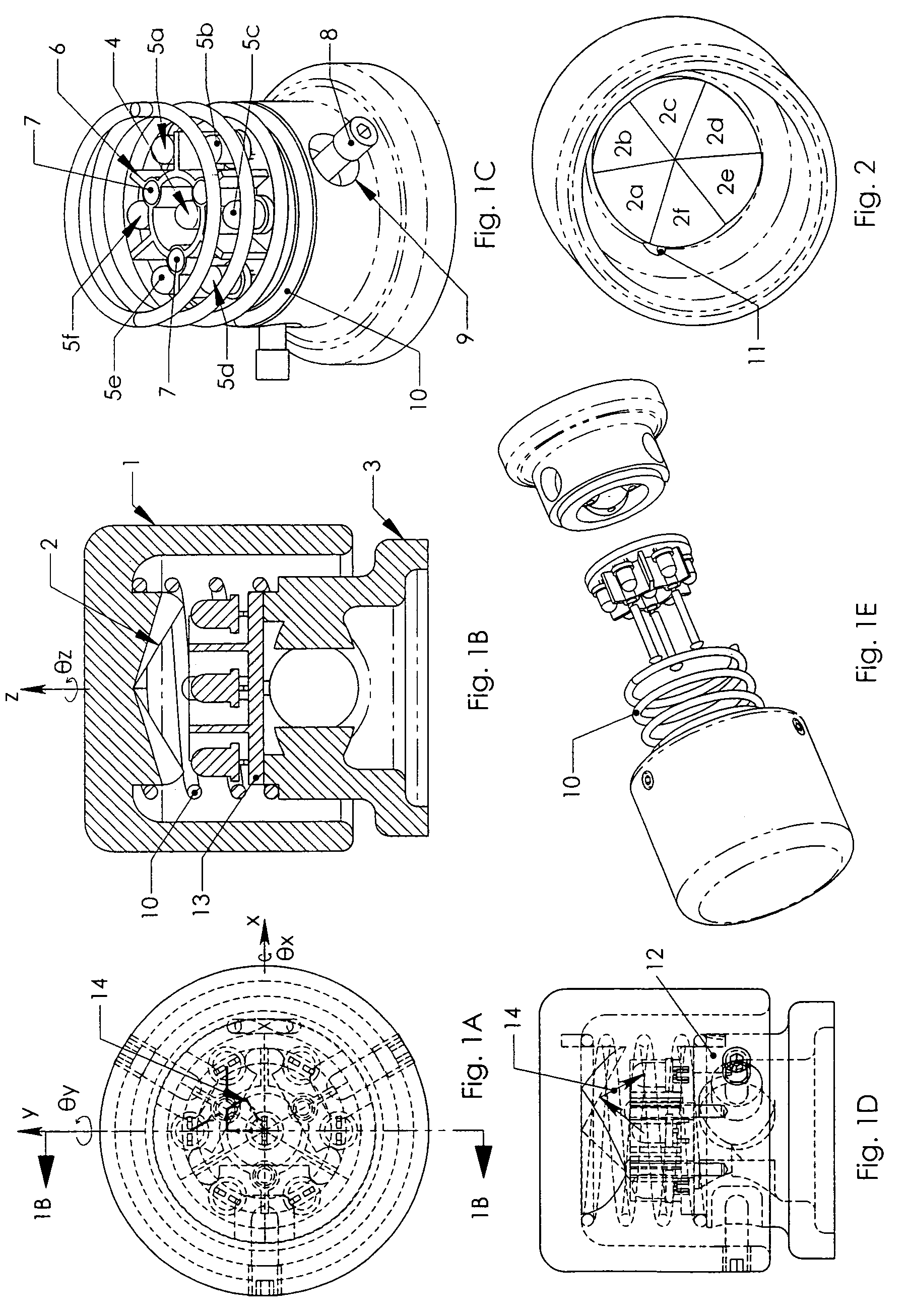 Multi-axis joystick and transducer means therefore