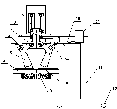 Bag-clamping device for opening bag packing machine