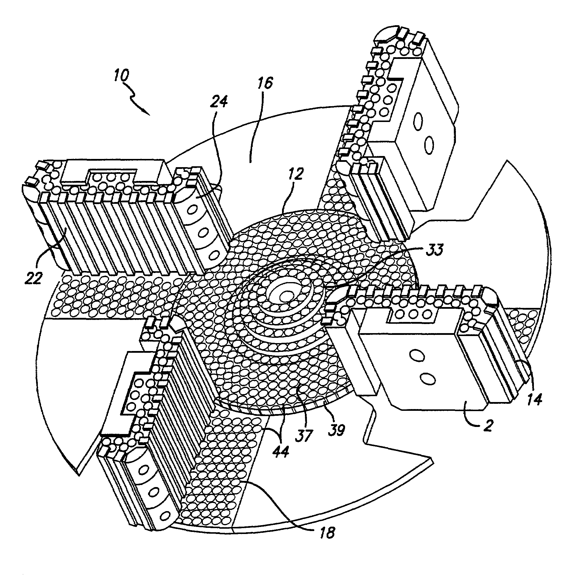 Wear resistant center feed impact impeller