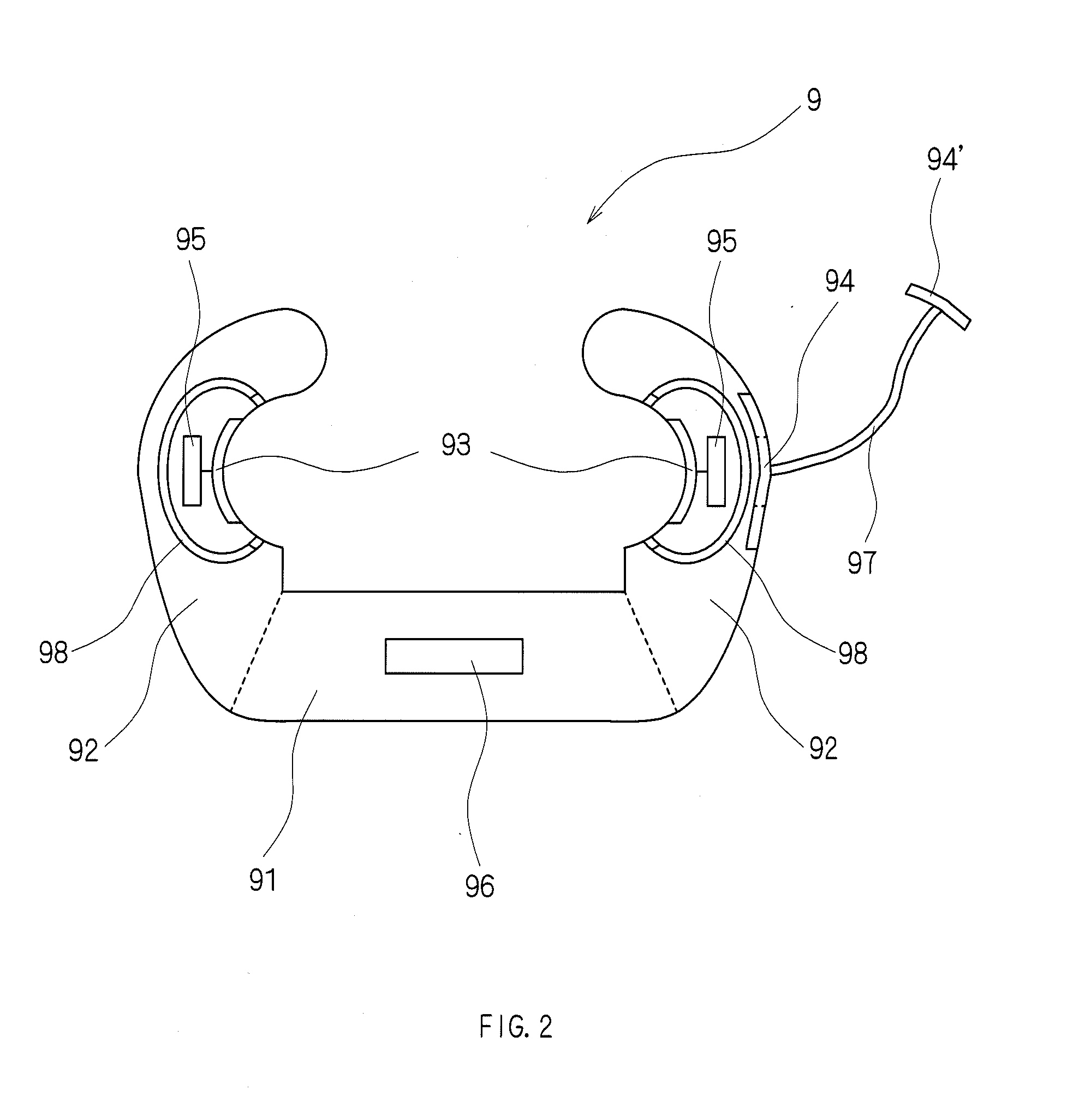 Headrest for dental treatment chair and treatment chair