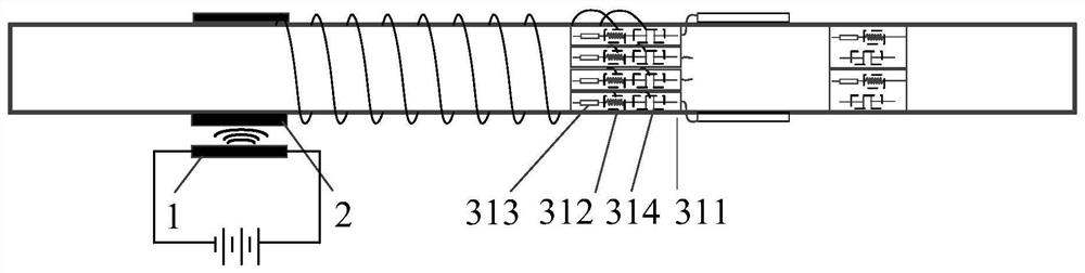 Piezoelectric shunt semi-passive control device and design method for vibration control of propulsion shafting