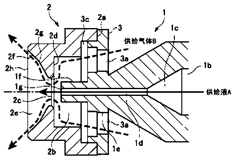 Double-fluid nozzle