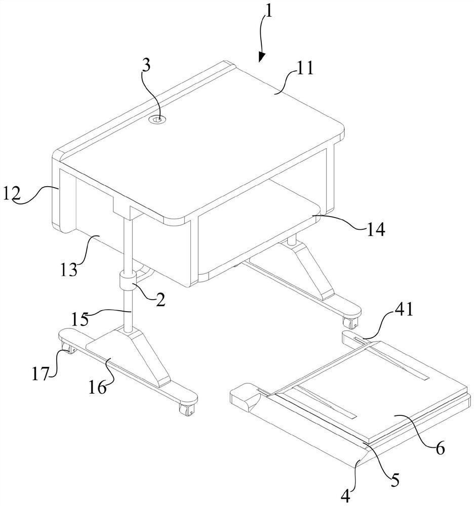 Multifunctional desk combination for disabled students