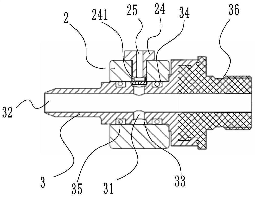 A metal-sealed automatic exhaust pipe of a circuit breaker hydraulic circuit