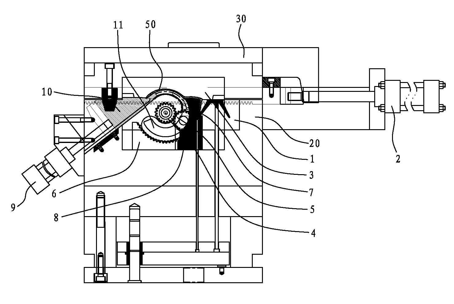 Arc core-pulling device for die