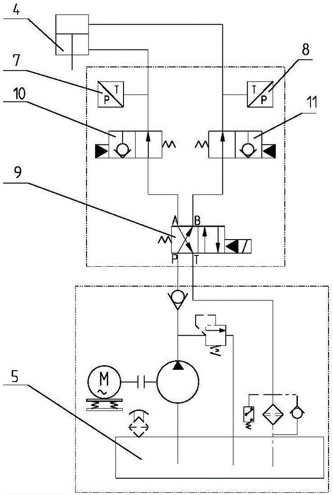 Continuous caster mould oscillation servo cylinder internal leakage detection device and detection method