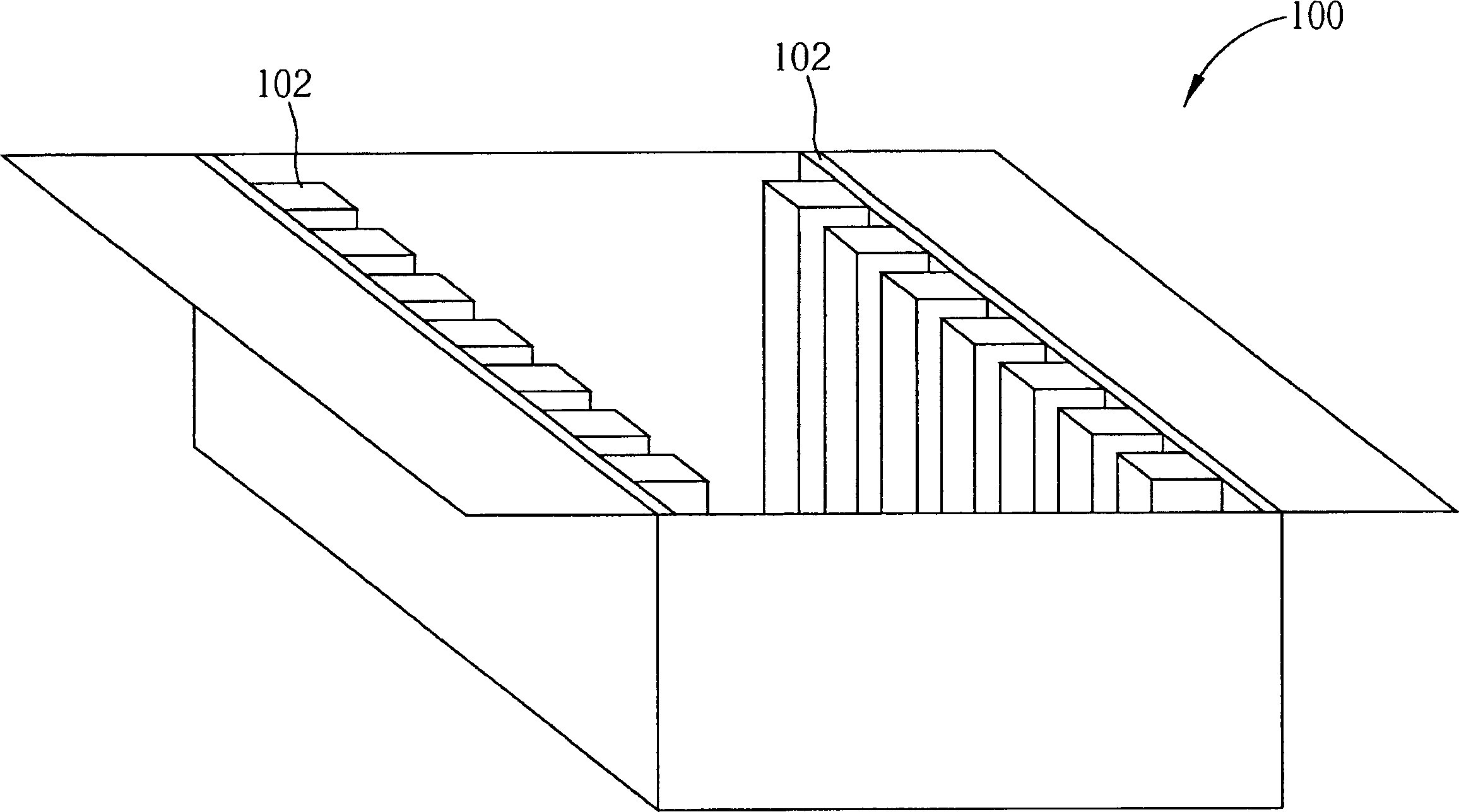 Partition structure for buffering package material