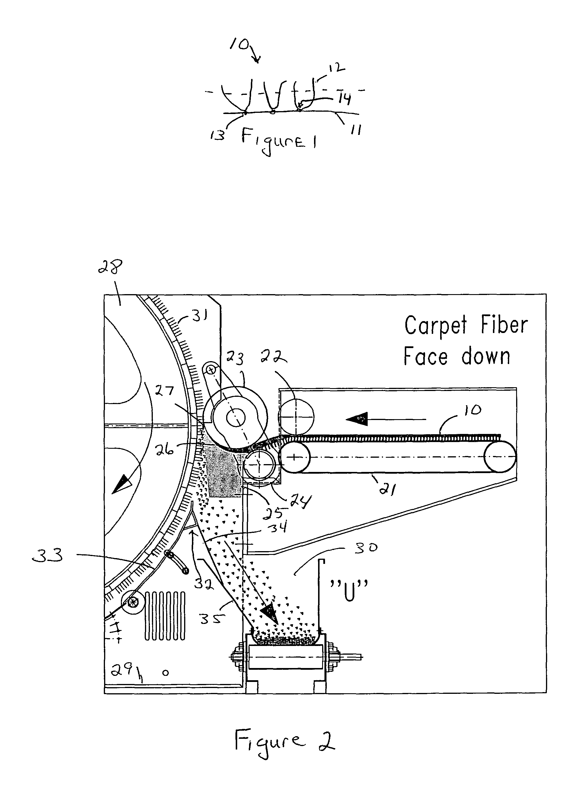 Method and apparatus for recycling carpet