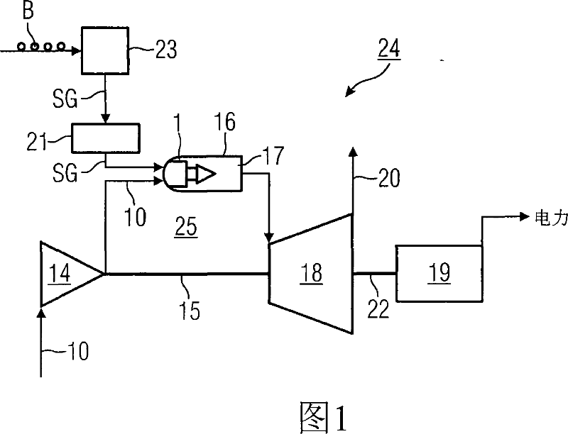 Burner for combustion of a low-calorific fuel gas and method for operating a burner