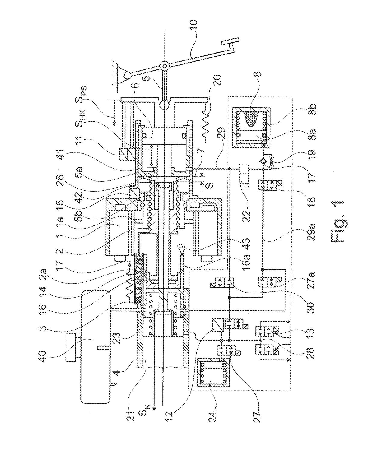 Actuating device for a motor vehicle brake system