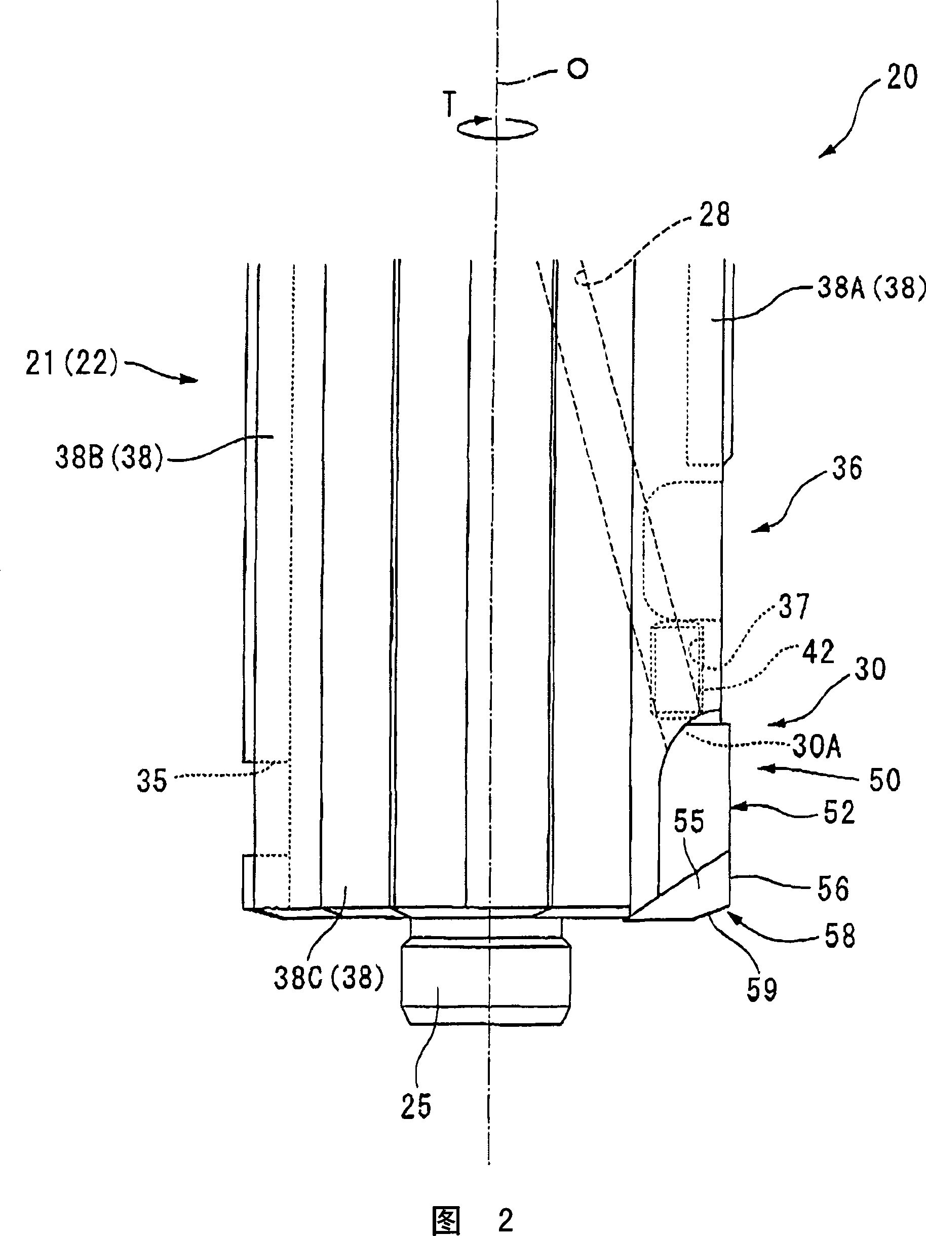 Tool for machining a hole