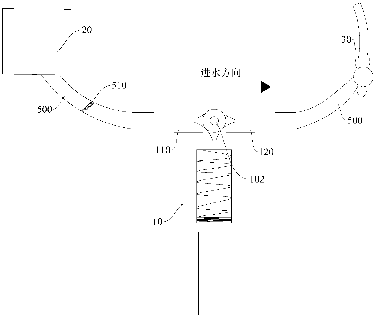 Water injection device for flexible ureteroscope