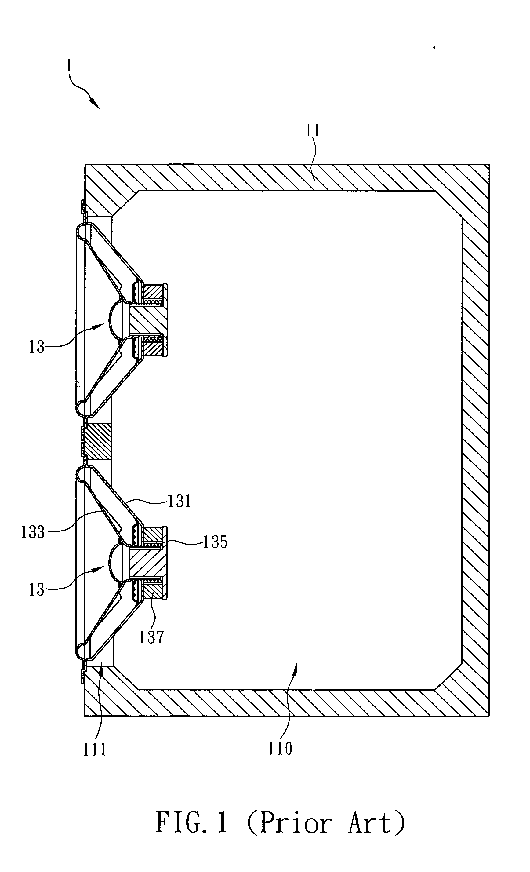 Audio radiation type reflective sound box structure