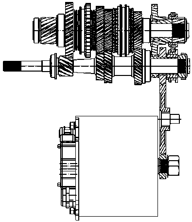 Automobile hybrid power structure based on AMT capable of adapting to speed change requirements of different vehicle types