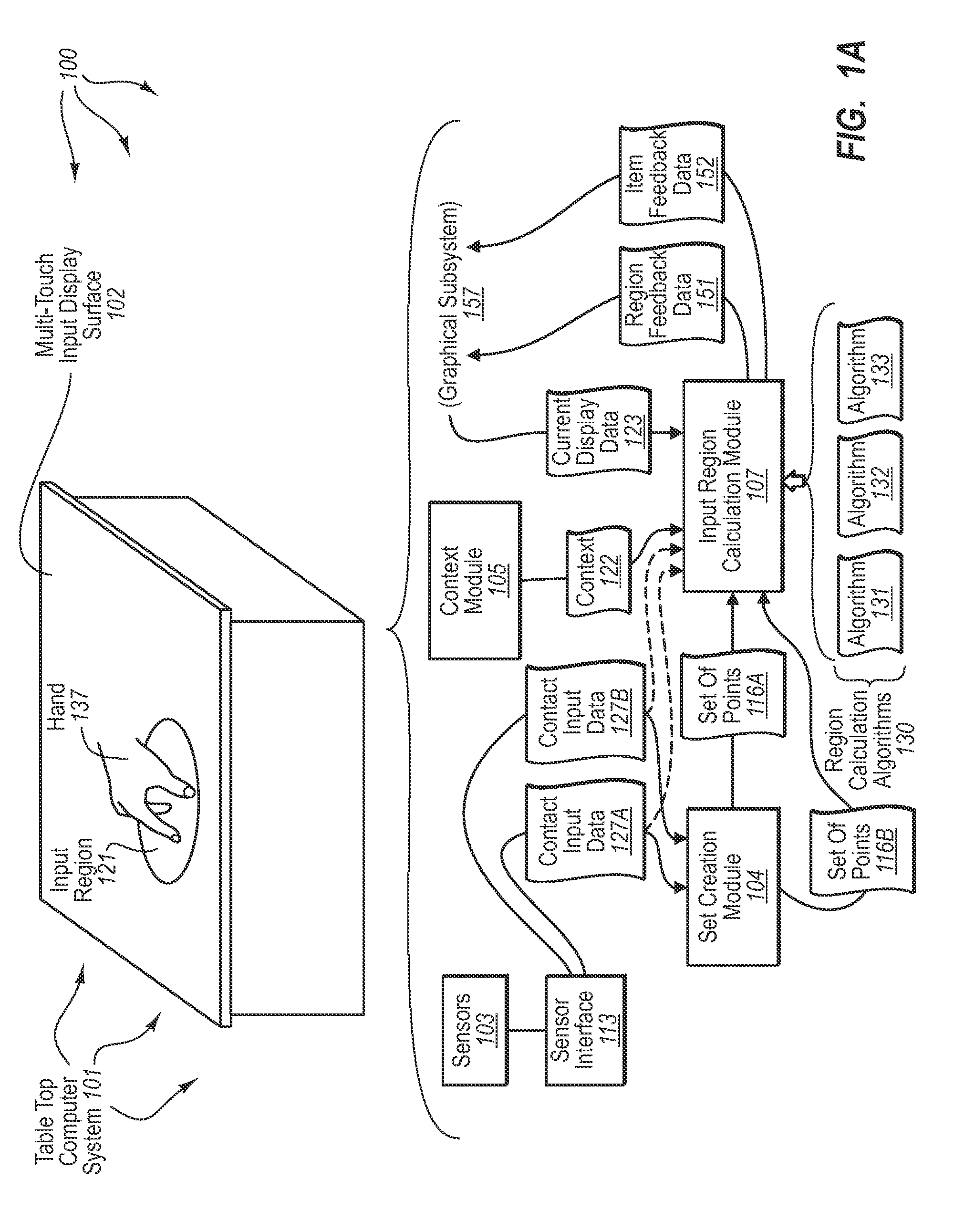 Recognizing selection regions from multiple simultaneous inputs