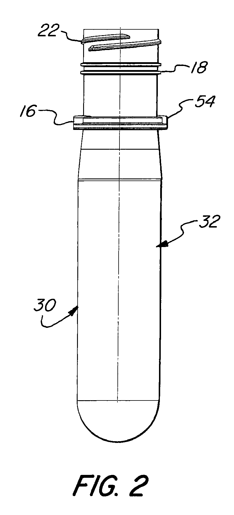 Bottle with extended neck finish and method of making same