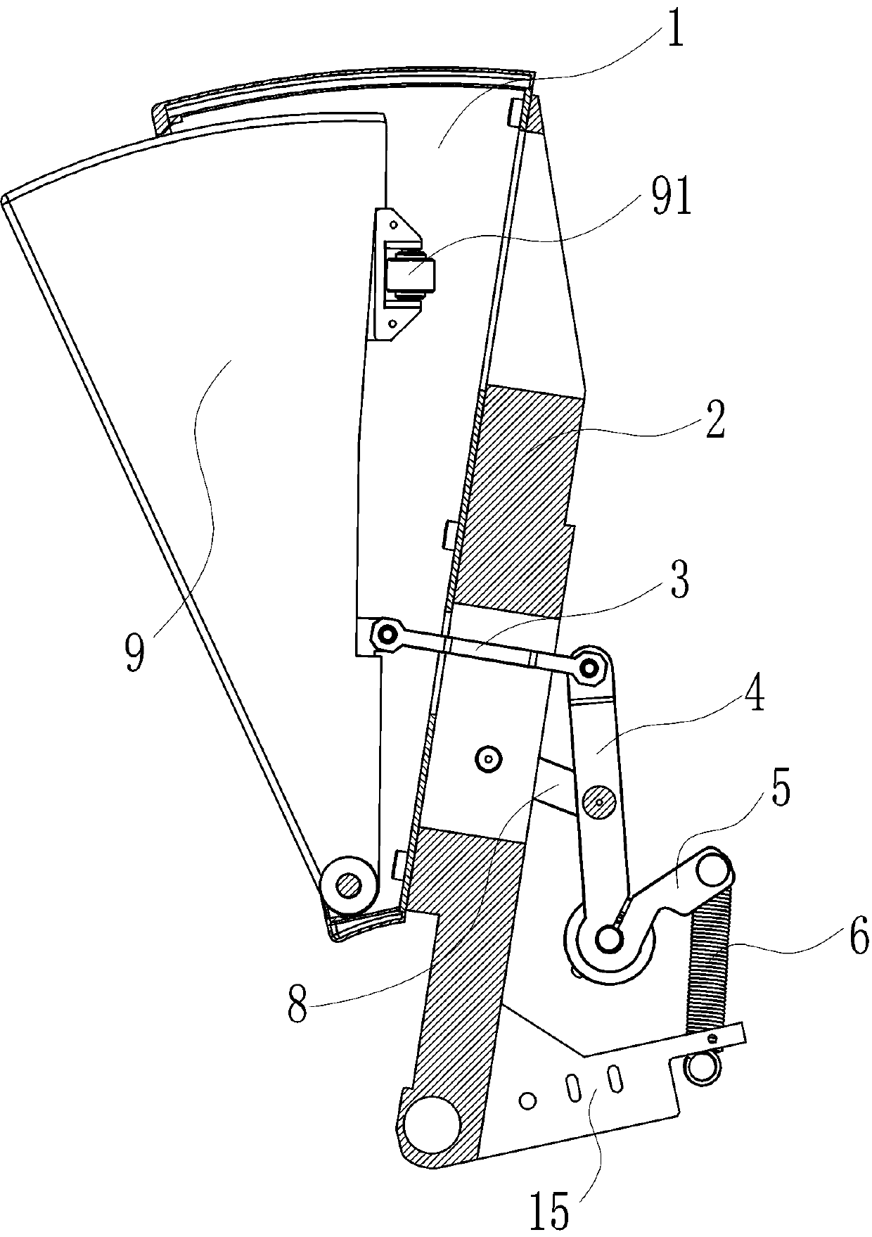 Shearing-type door blocking device