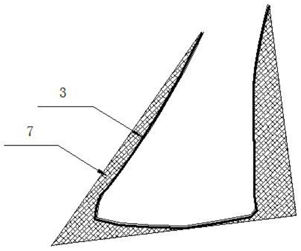 A method for preparing a polyurethane-supported sticking corner of a megawatt wind turbine blade