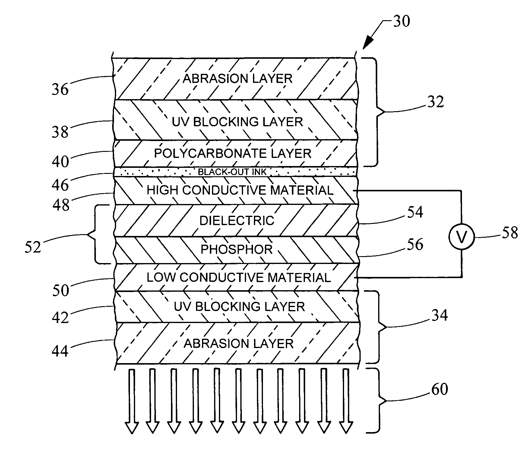 Light emissive plastic glazing