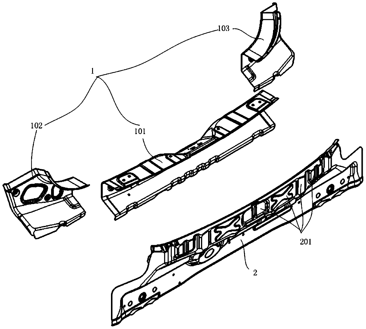 Auto rear wall assembly