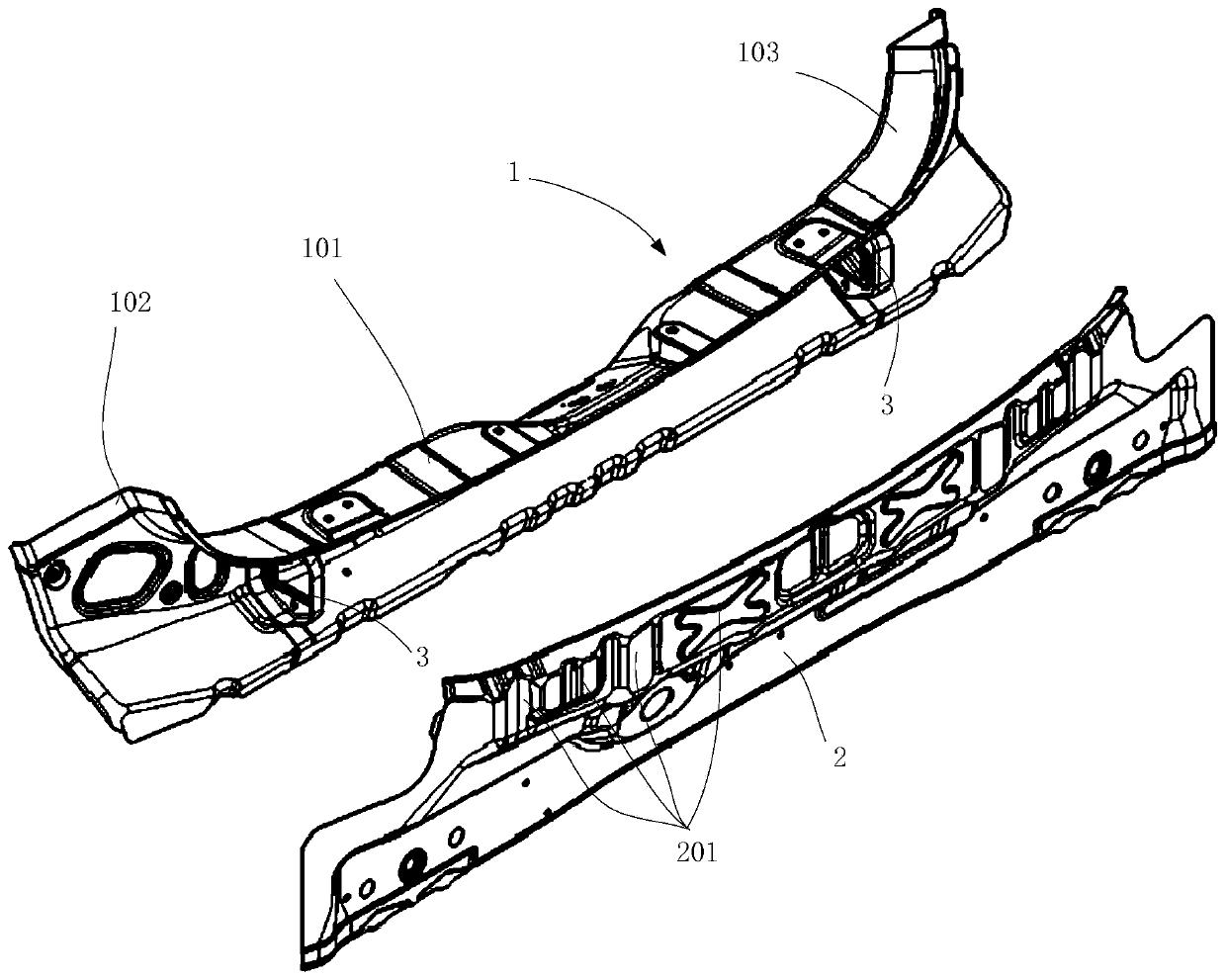 Auto rear wall assembly