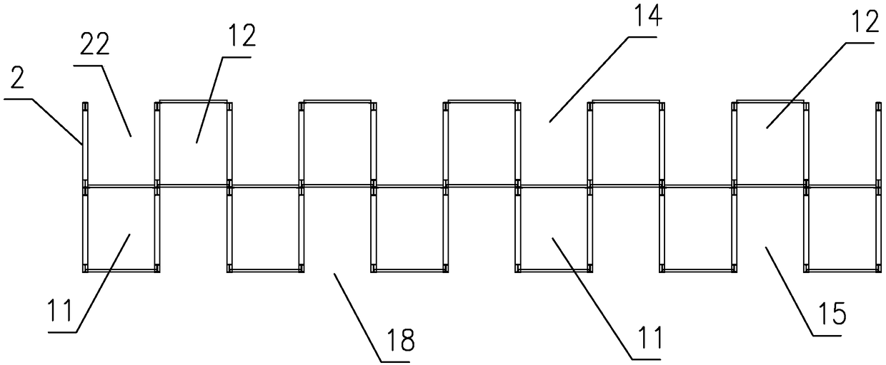 Staggered type modular building structure and construction method thereof