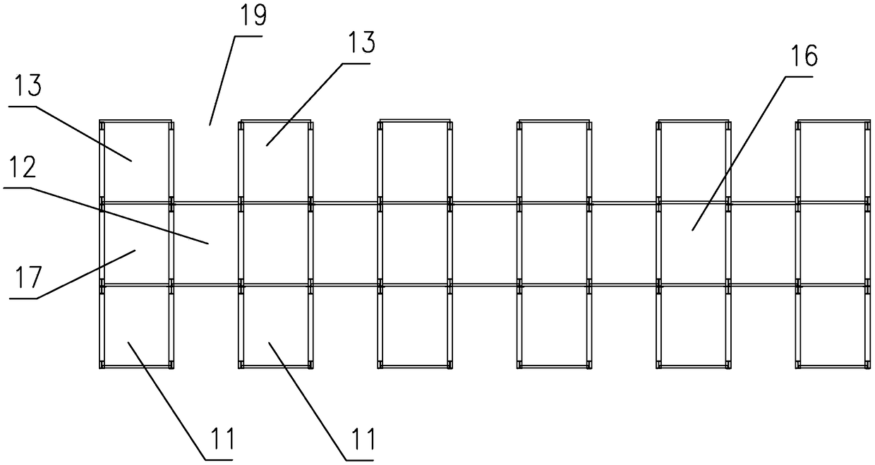 Staggered type modular building structure and construction method thereof