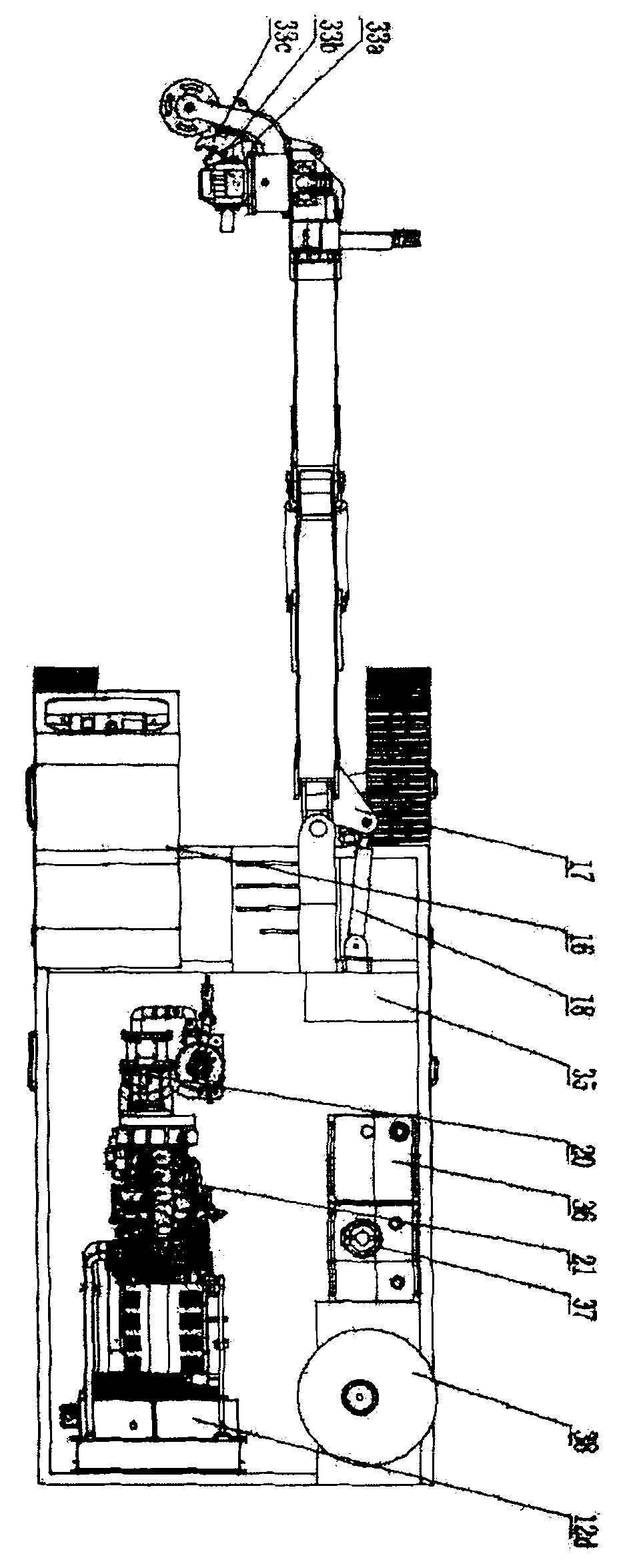 Multidirectional hydraulic rock drilling machine with integrated drives