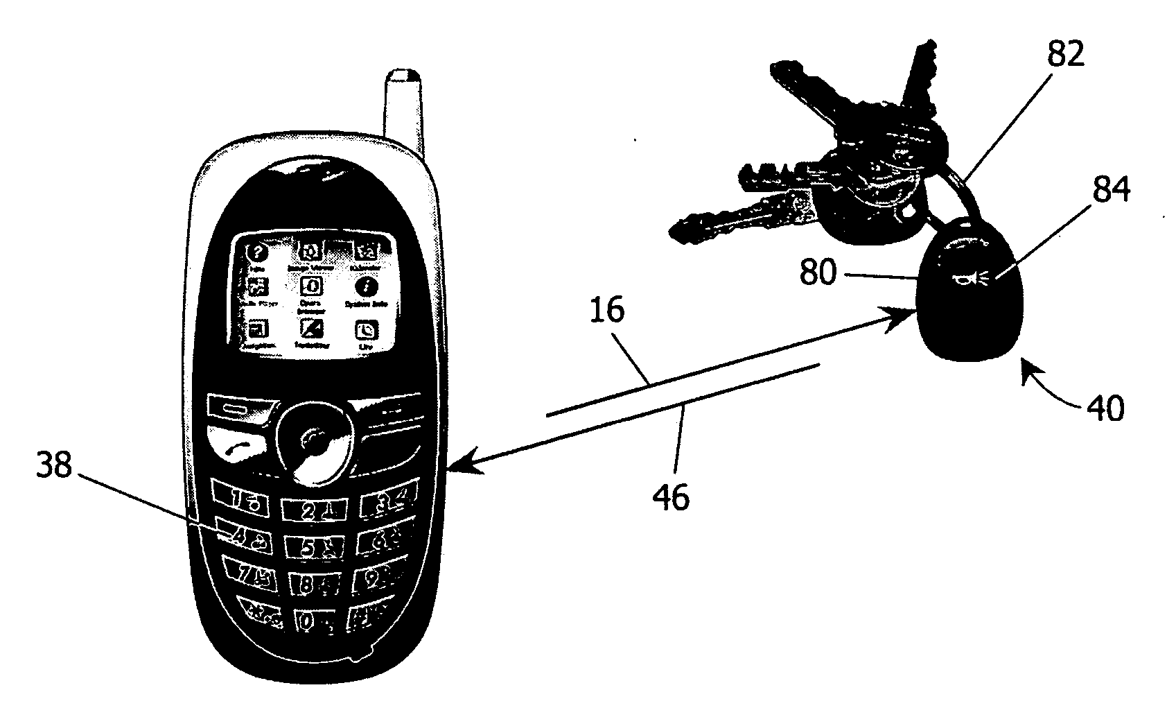 Apparatus and method for preventing loss of a mobile telephone and for locating a lost mobile telephone